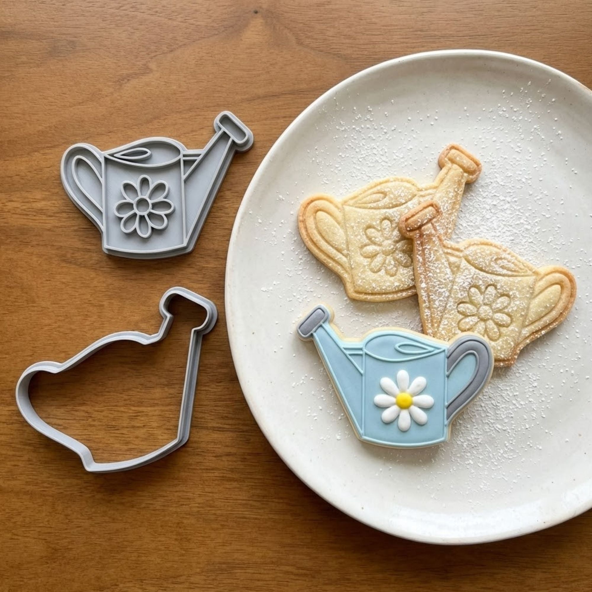 Decorative Watering Can with Daisy Cookie Cutter & Stamp | Food-Grade PLA