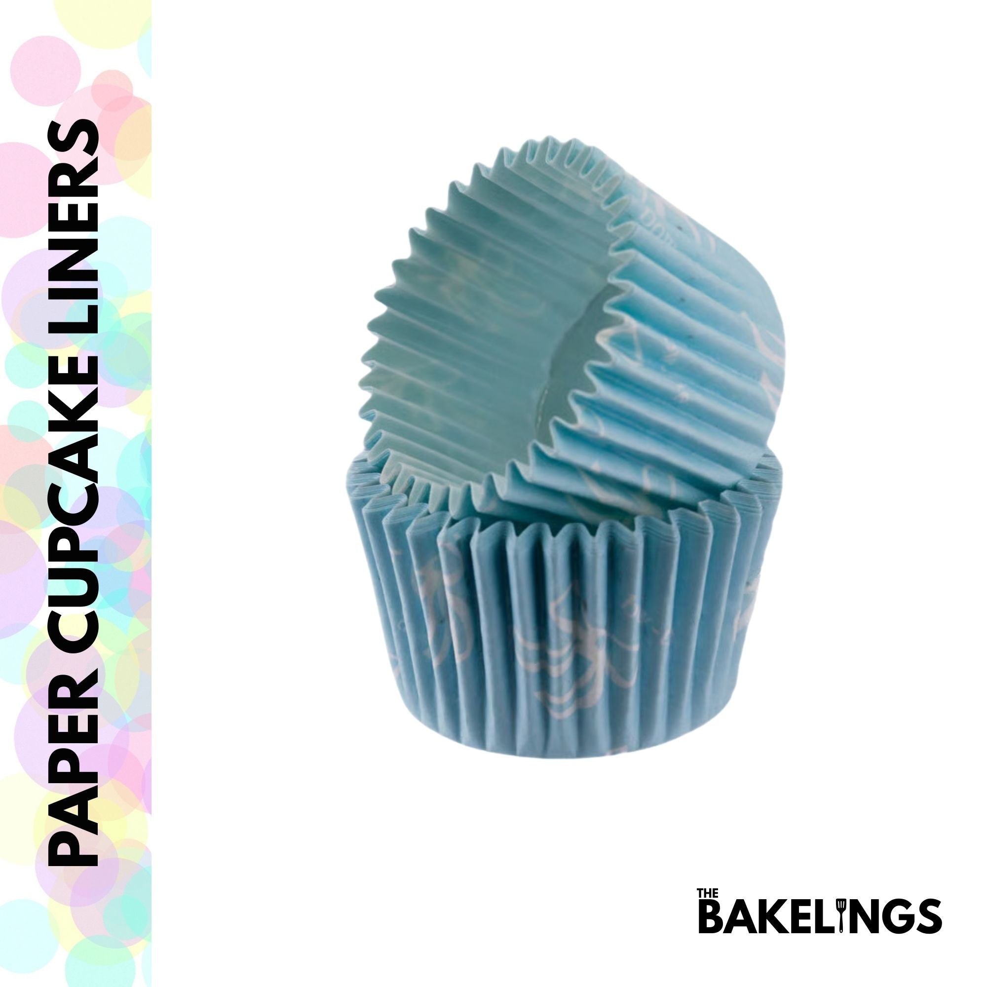 Cupcake Liners Baby Blue Bow-Tie 32 Pcs