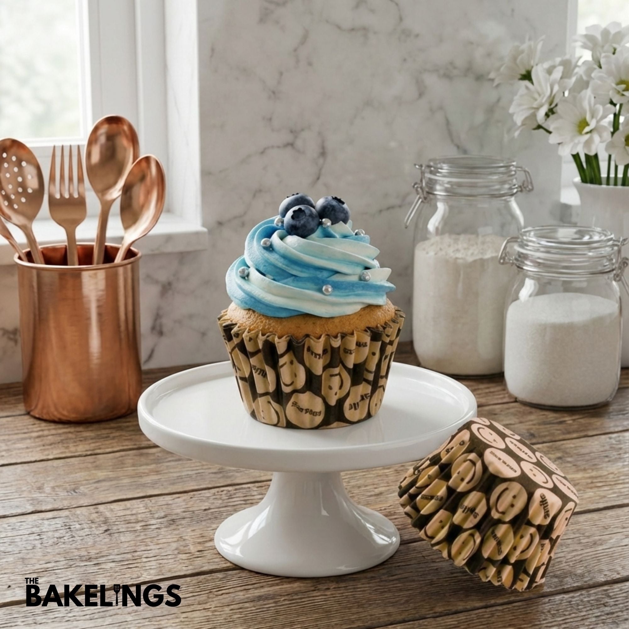 Cupcake Liners Yellow Smiley 32 Pcs