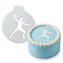 Handball Player | Round Cake Top Stencil – Reusable Cake Decorating Stencil