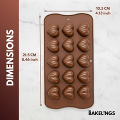 15-Cavity 3D Heart Shape Silicone Chocolate Mold