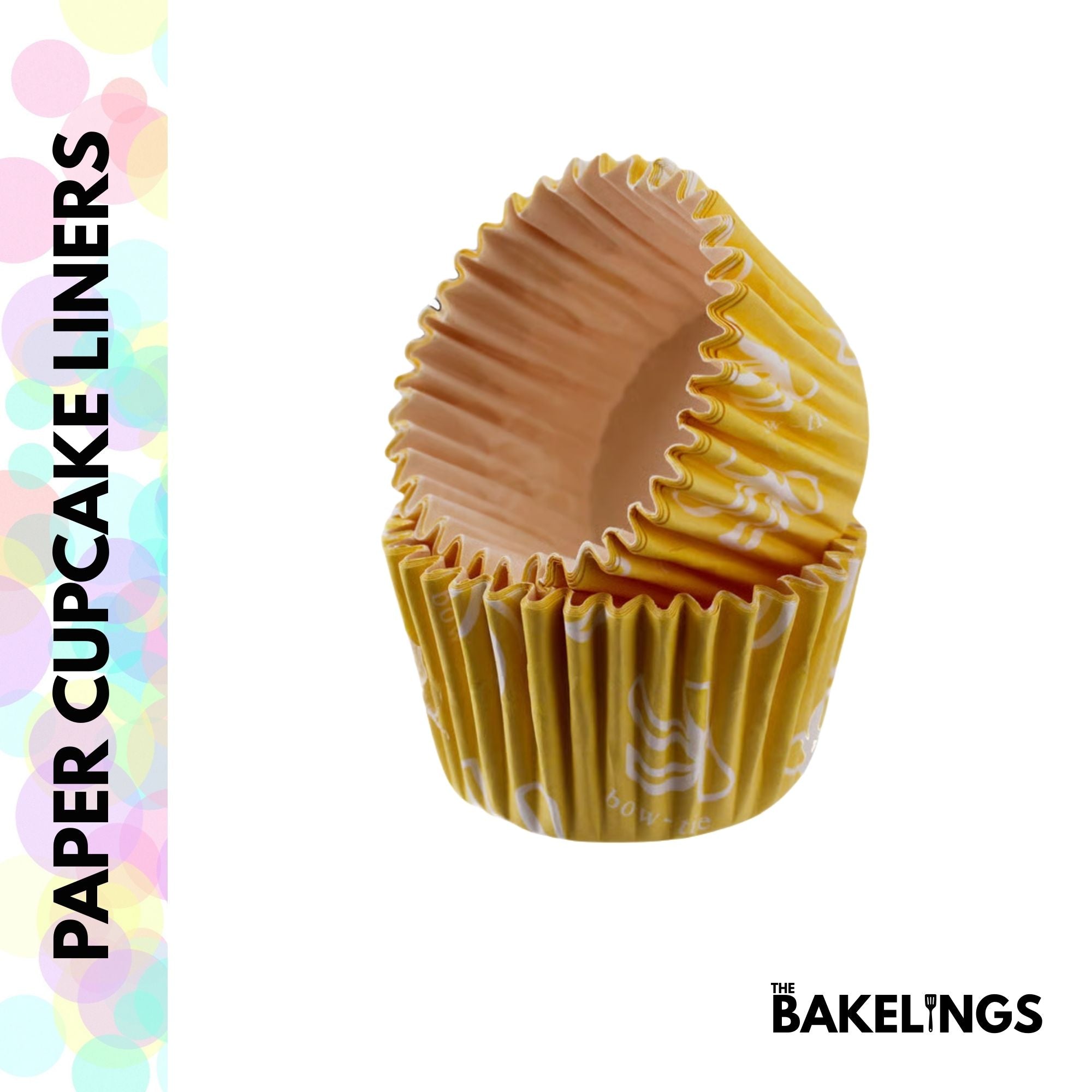 Cupcake Liners Yellow Bow-Tie 32 Pcs