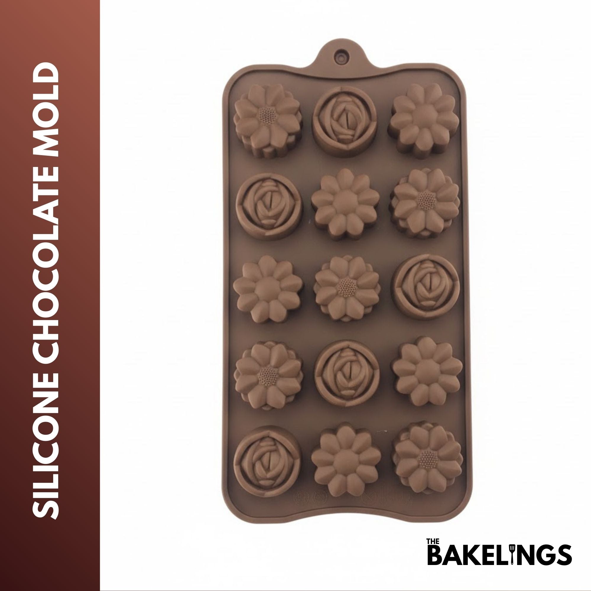 15-Cavity Mixed Flower Shape Silicone Chocolate Mold