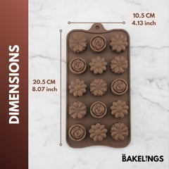 15-Cavity Mixed Flower Shape Silicone Chocolate Mold