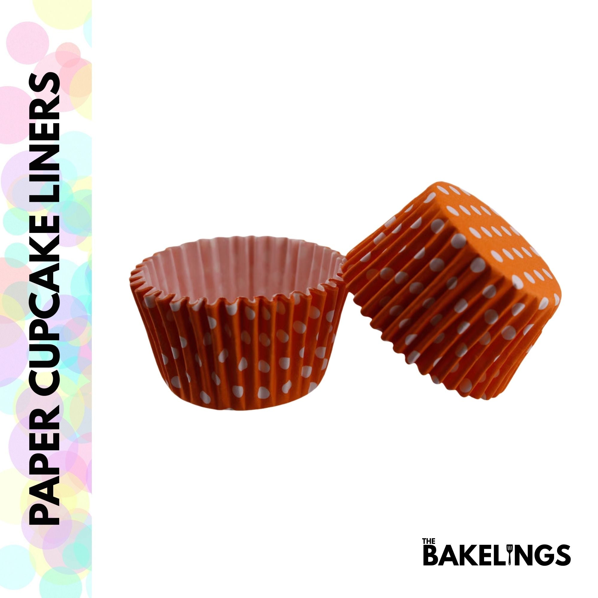 Cupcake Liners Orange Polka Dots 32 Pcs