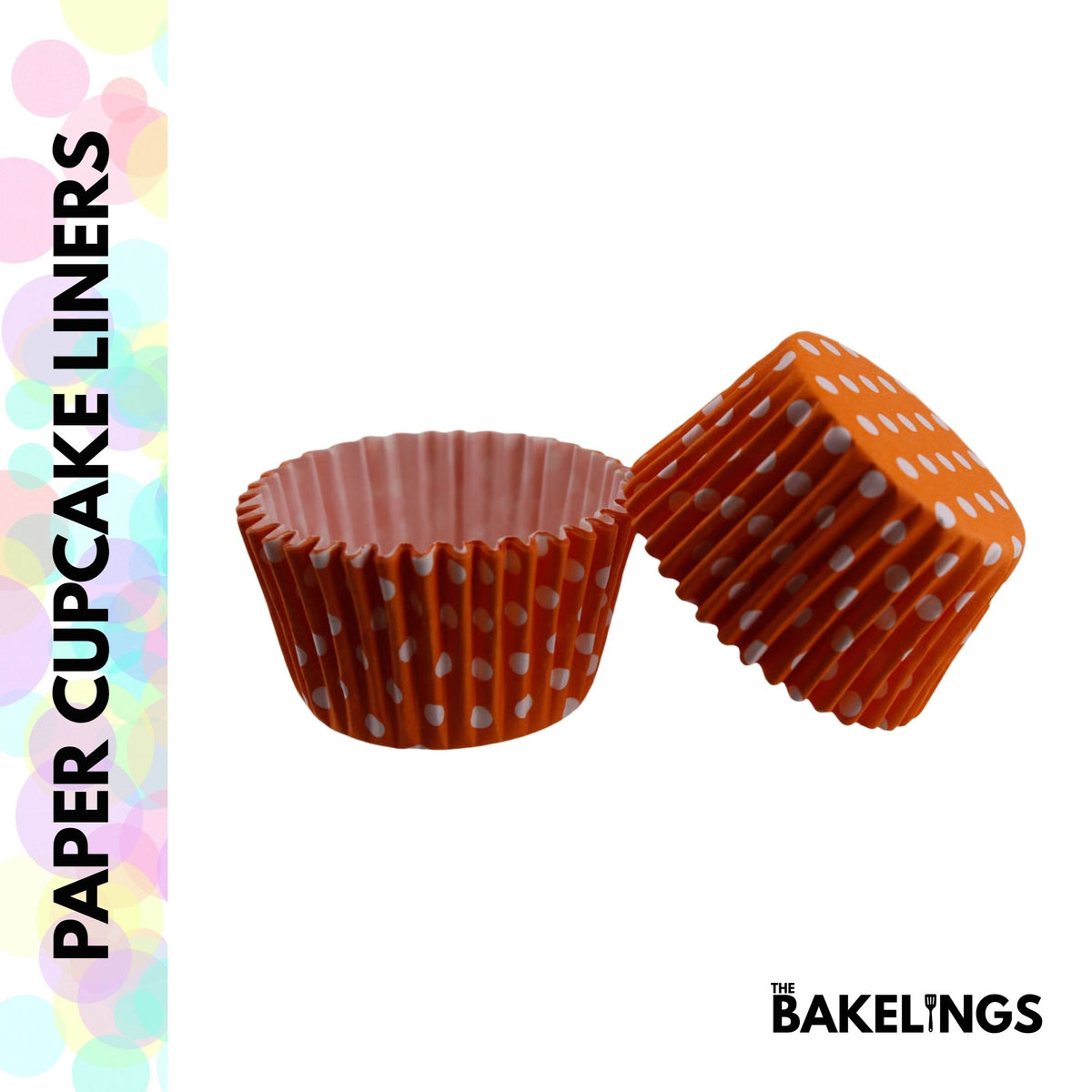 Cupcake Liners Orange Polka Dots 32 Pcs