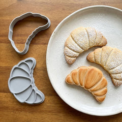 French Bakery Croissant Cookie Cutter & Stamp Set | Food-Grade PLA