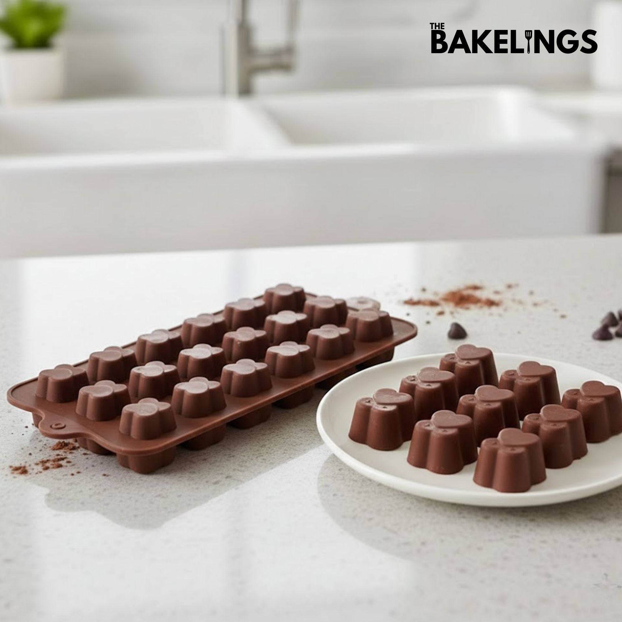 15-Cavity Two Hearts Shape Silicone Chocolate Mold