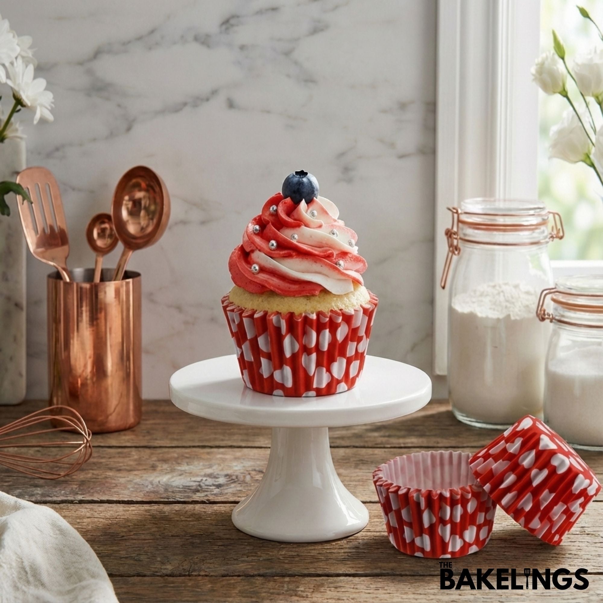 Cupcake Liners Sweetheart Red 32 Pcs