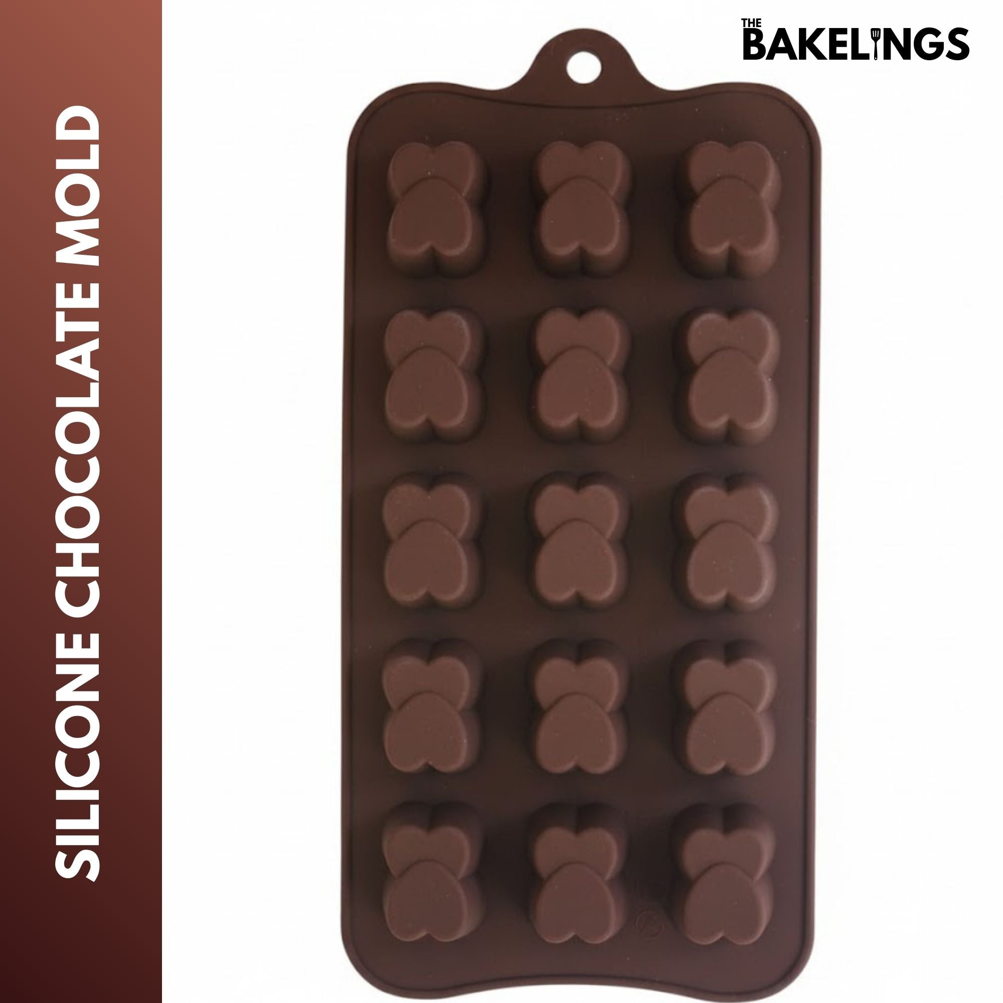 15-Cavity Two Hearts Shape Silicone Chocolate Mold