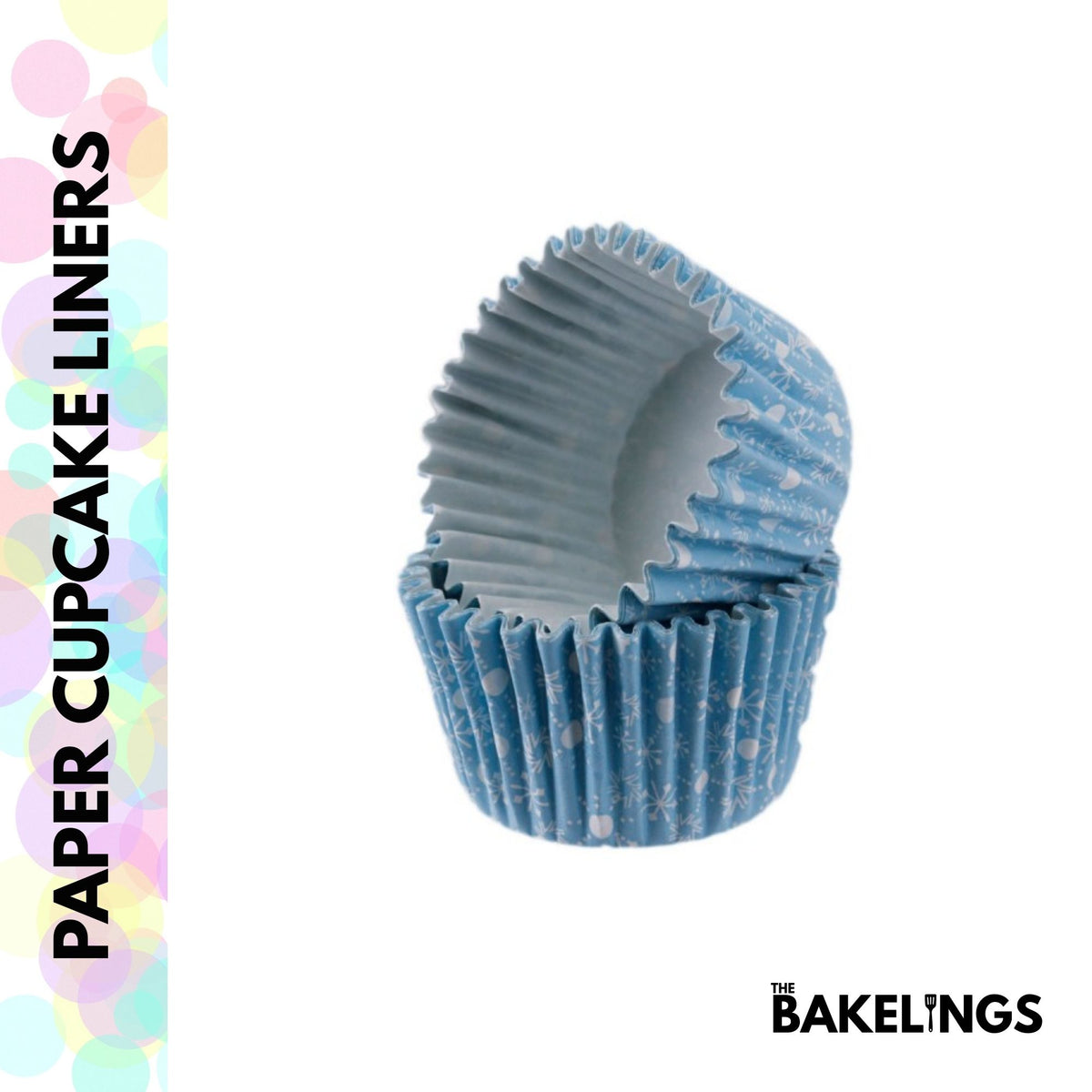 Cupcake Liners Powder Blue Snowflake 32 Pcs