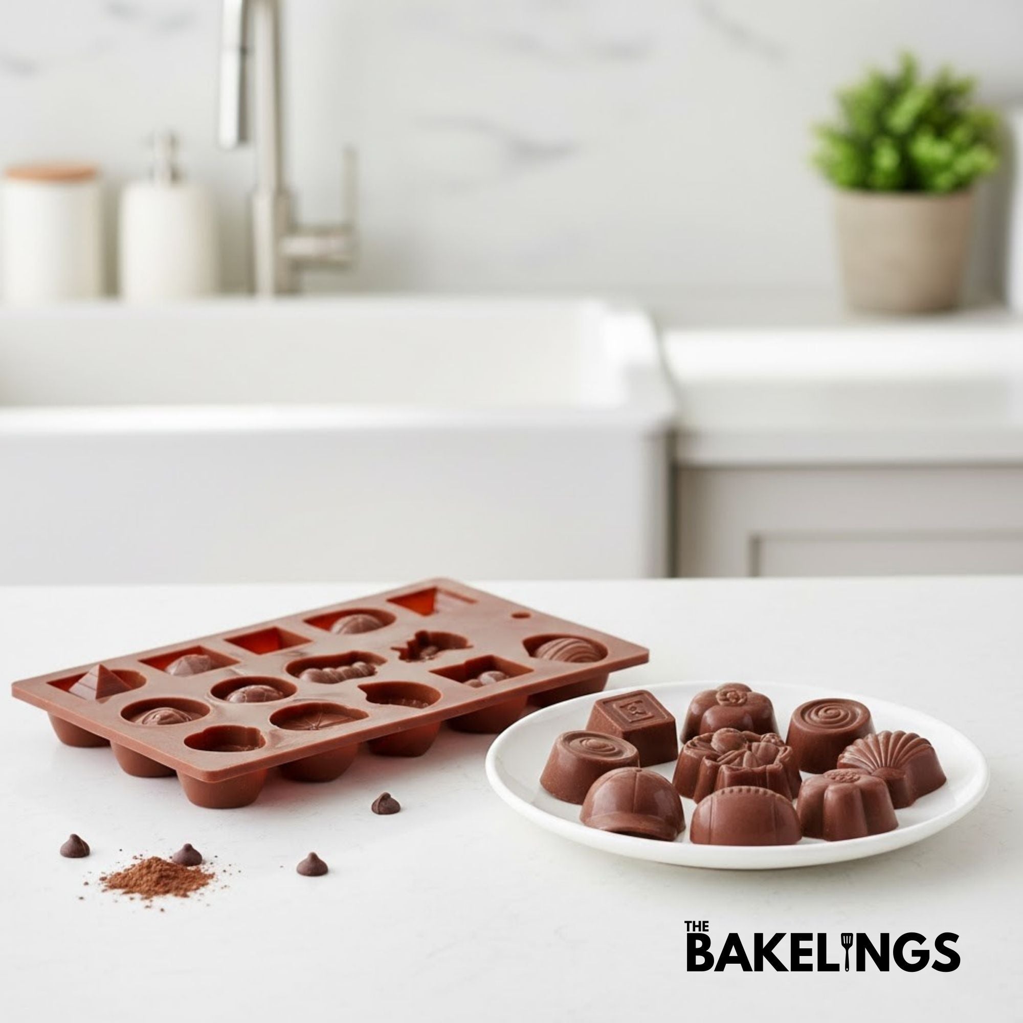 14-Cavity Assorted Shape Silicone Chocolate Mold