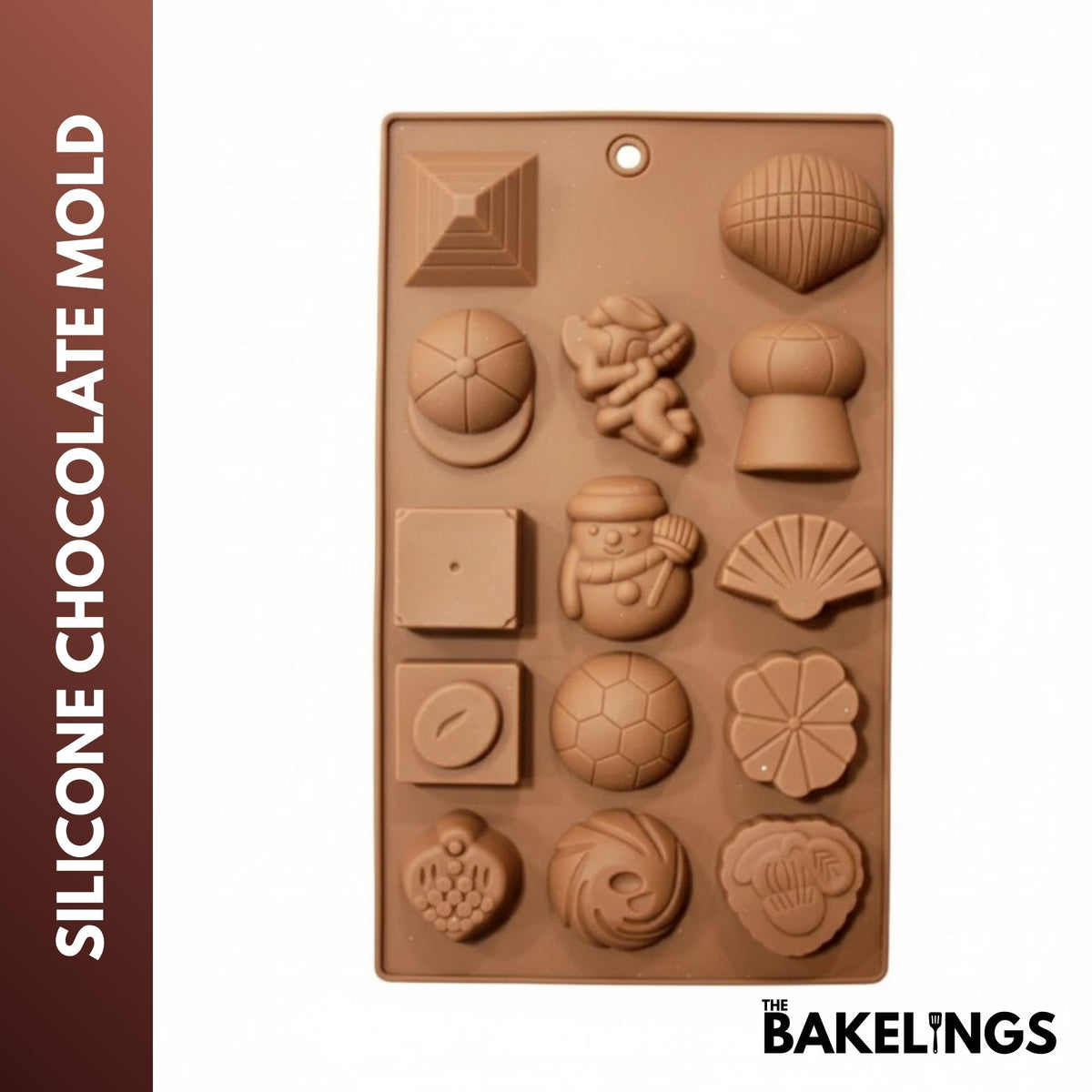 14-Cavity Assorted Shape Silicone Chocolate Mold