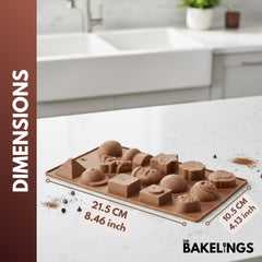 14-Cavity Assorted Shape Silicone Chocolate Mold