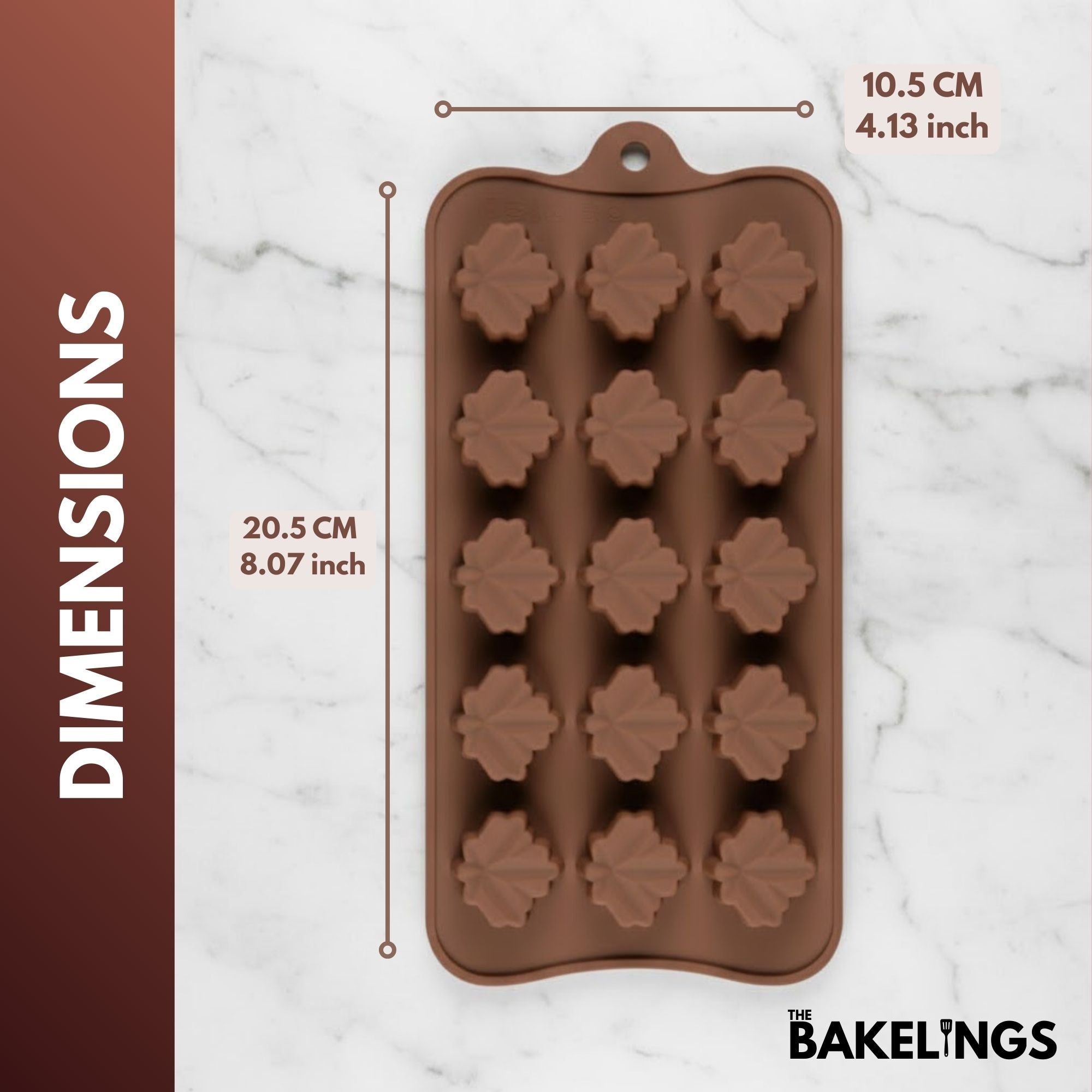 15-Cavity Autumn Leaf Shape Silicone Chocolate Mold