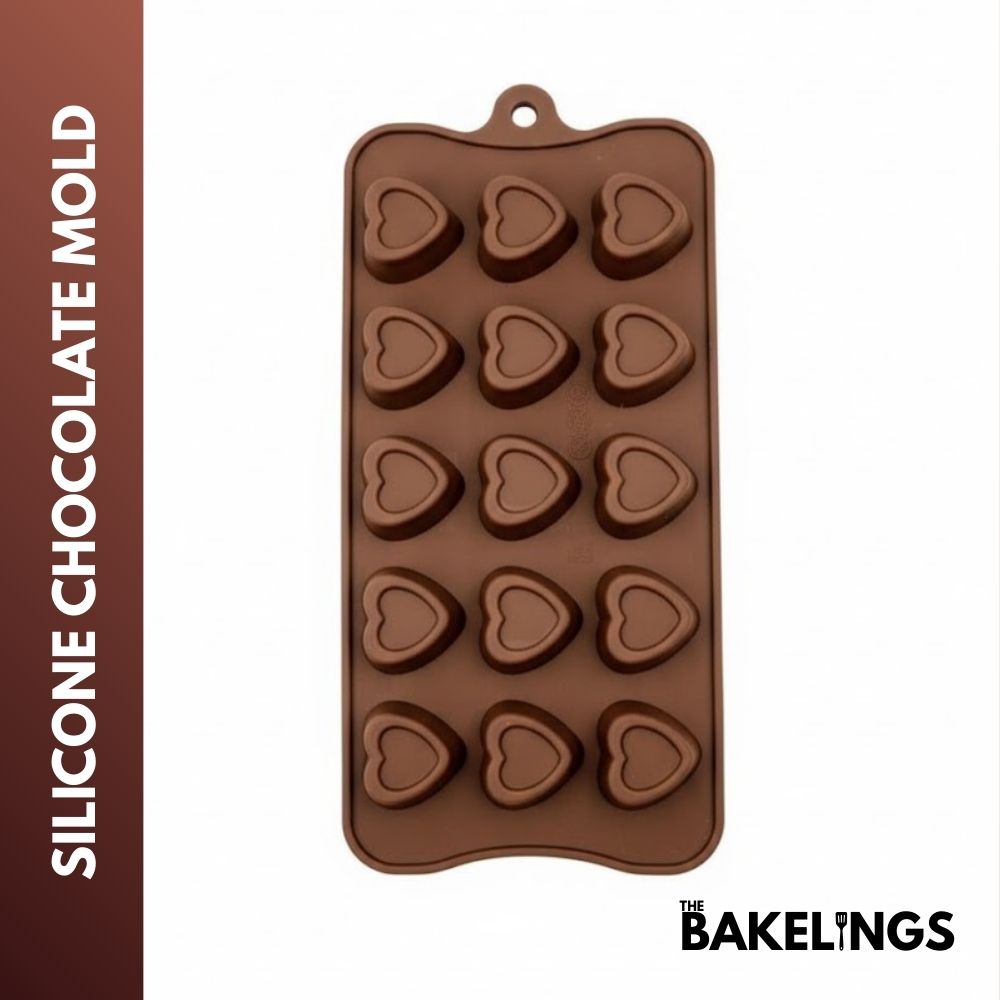15-Cavity Mini Hearts Shape Silicone Chocolate Mold