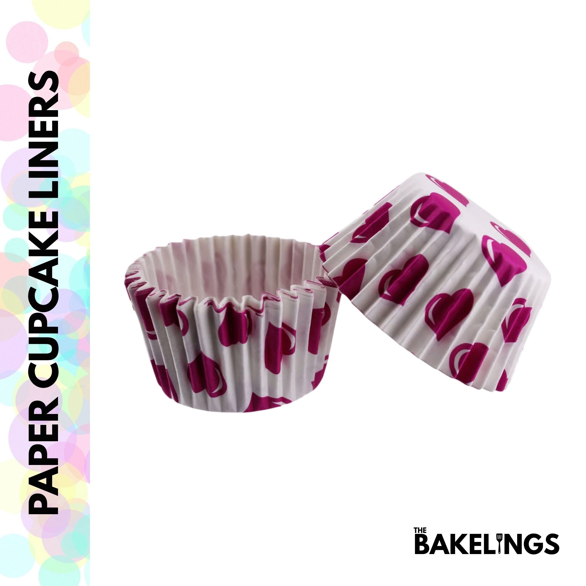 Cupcake Liners Magenta Hearts 32 Pcs