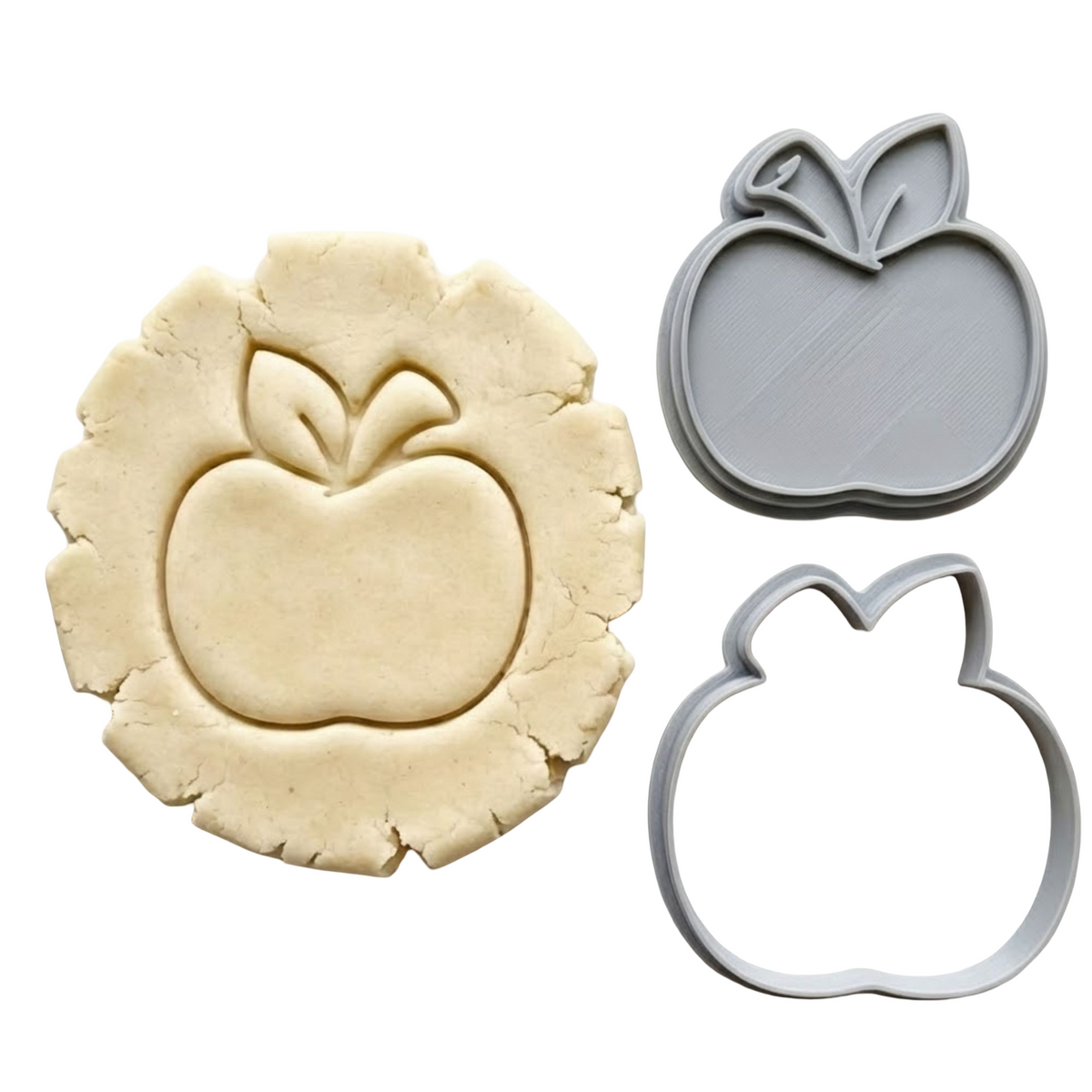 Classic Apple Cookie Cutter & Stamp Set | Food-Grade PLA
