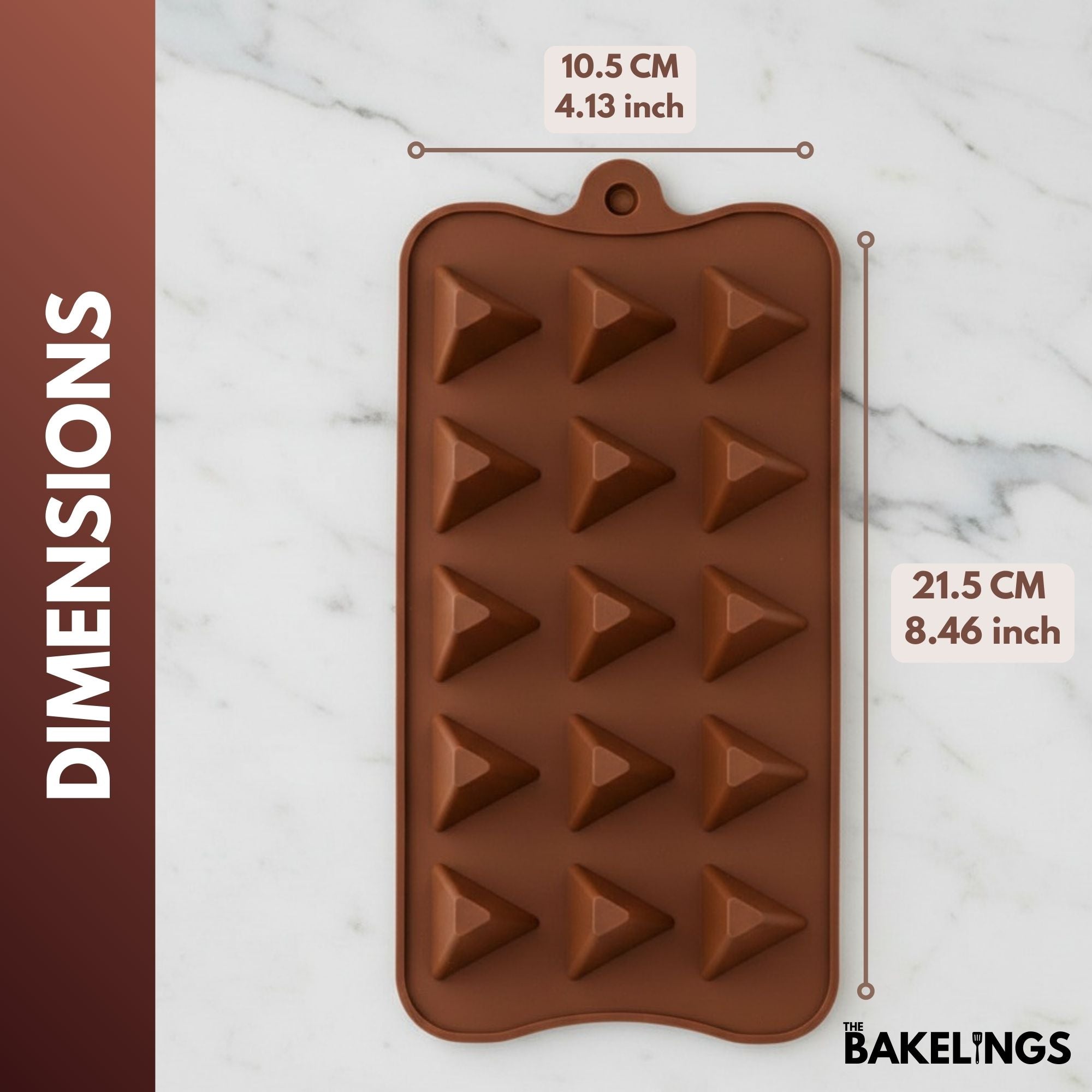 15-teilige 3D-Dreiecks-Silikonform für Schokolade