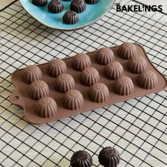 15-Cavity Mini Bundt Shape Silicone Chocolate Mold