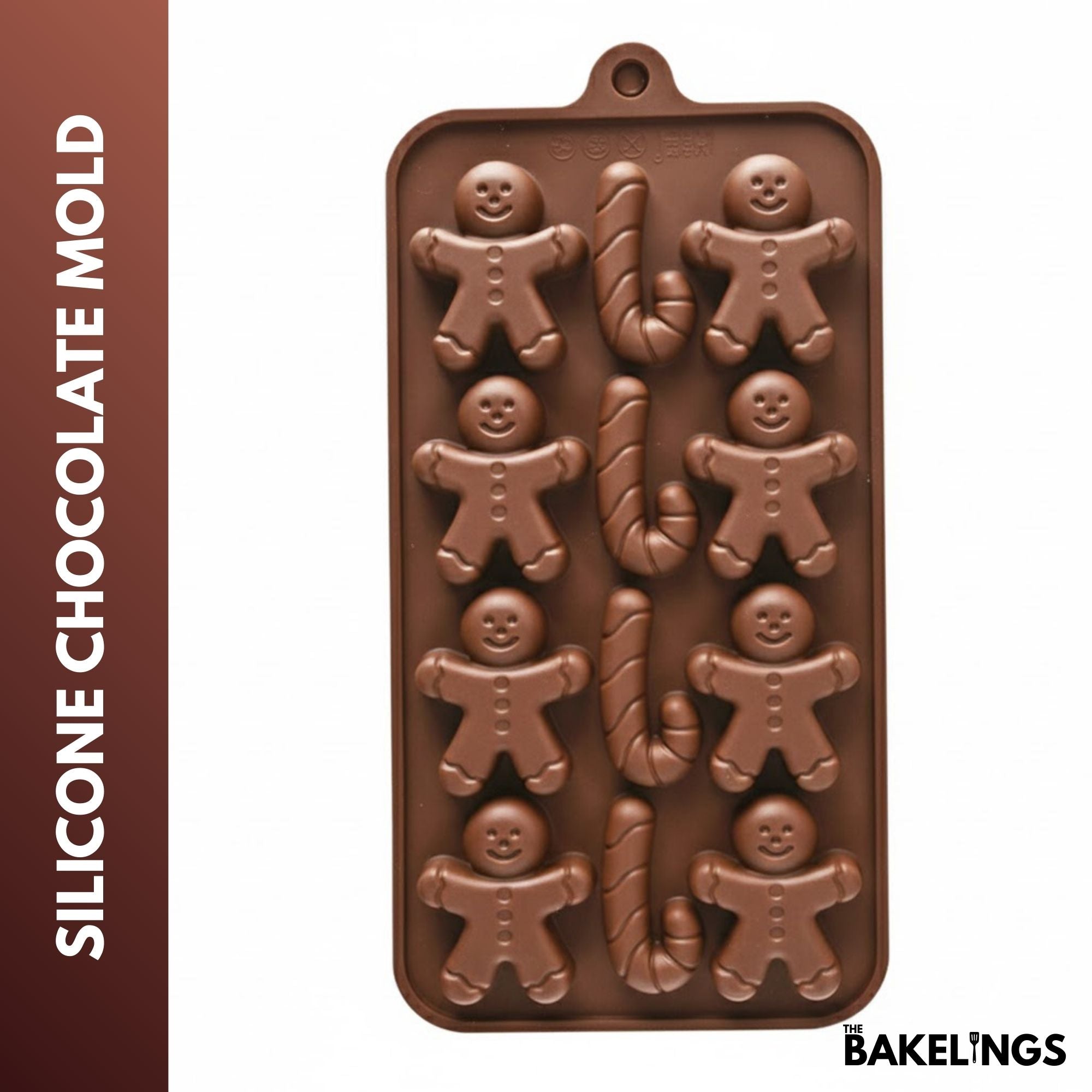 12-Cavity Gingerbread Man Shape Silicone Chocolate Mold