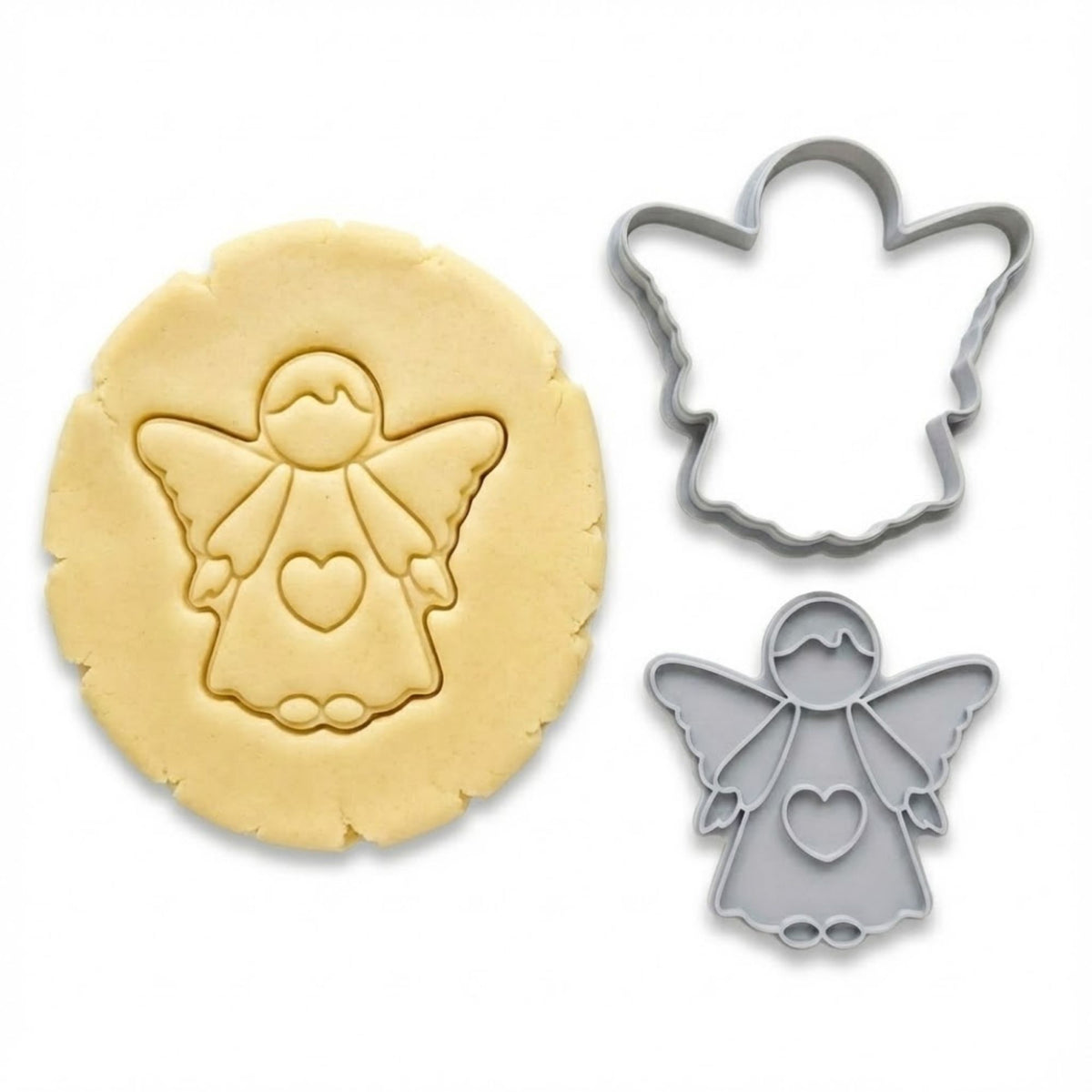 Sweet Angel with Heart Cookie Cutter & Stamp | Food-Grade PLA