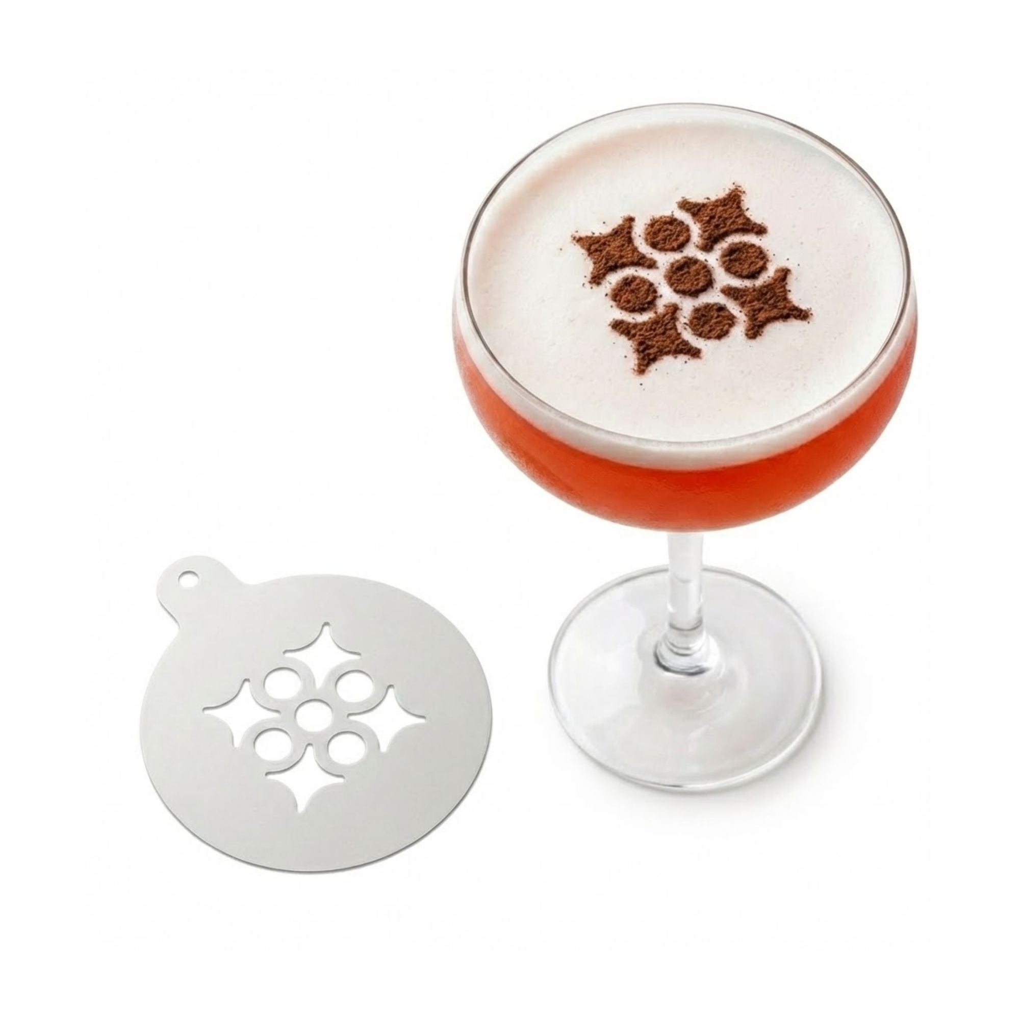 Geometric Star Pattern | Coffee, Cocktail & Cookie Stencil - Washable DIY Beverage Art Tool