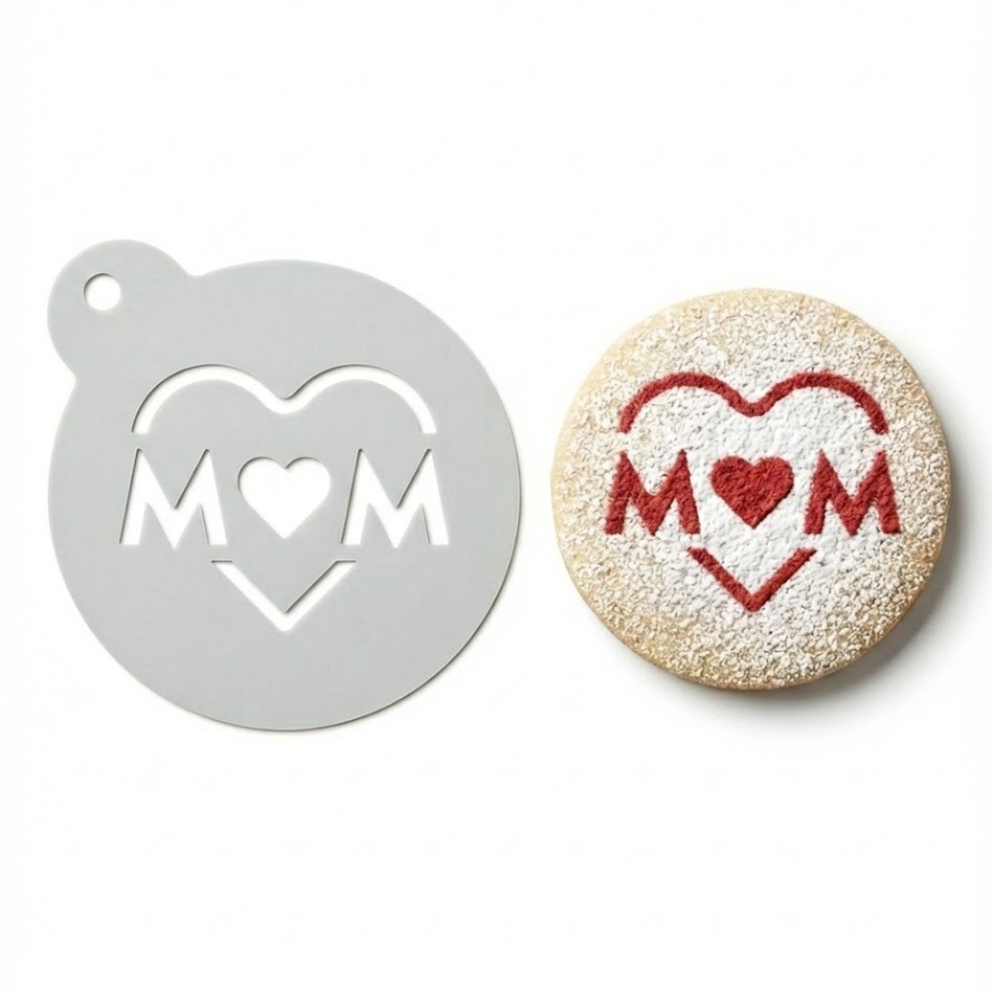 Mom Heart | Coffee, Cocktail & Cookie Stencil - Washable DIY Beverage Art Tool