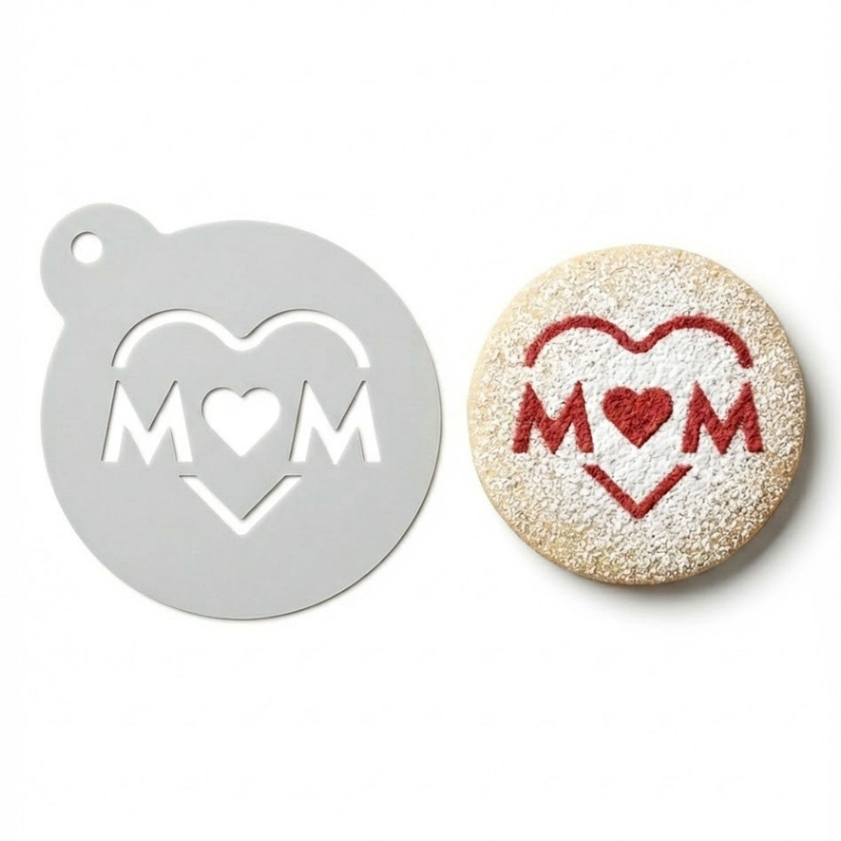 Mom Heart | Coffee, Cocktail & Cookie Stencil - Washable DIY Beverage Art Tool