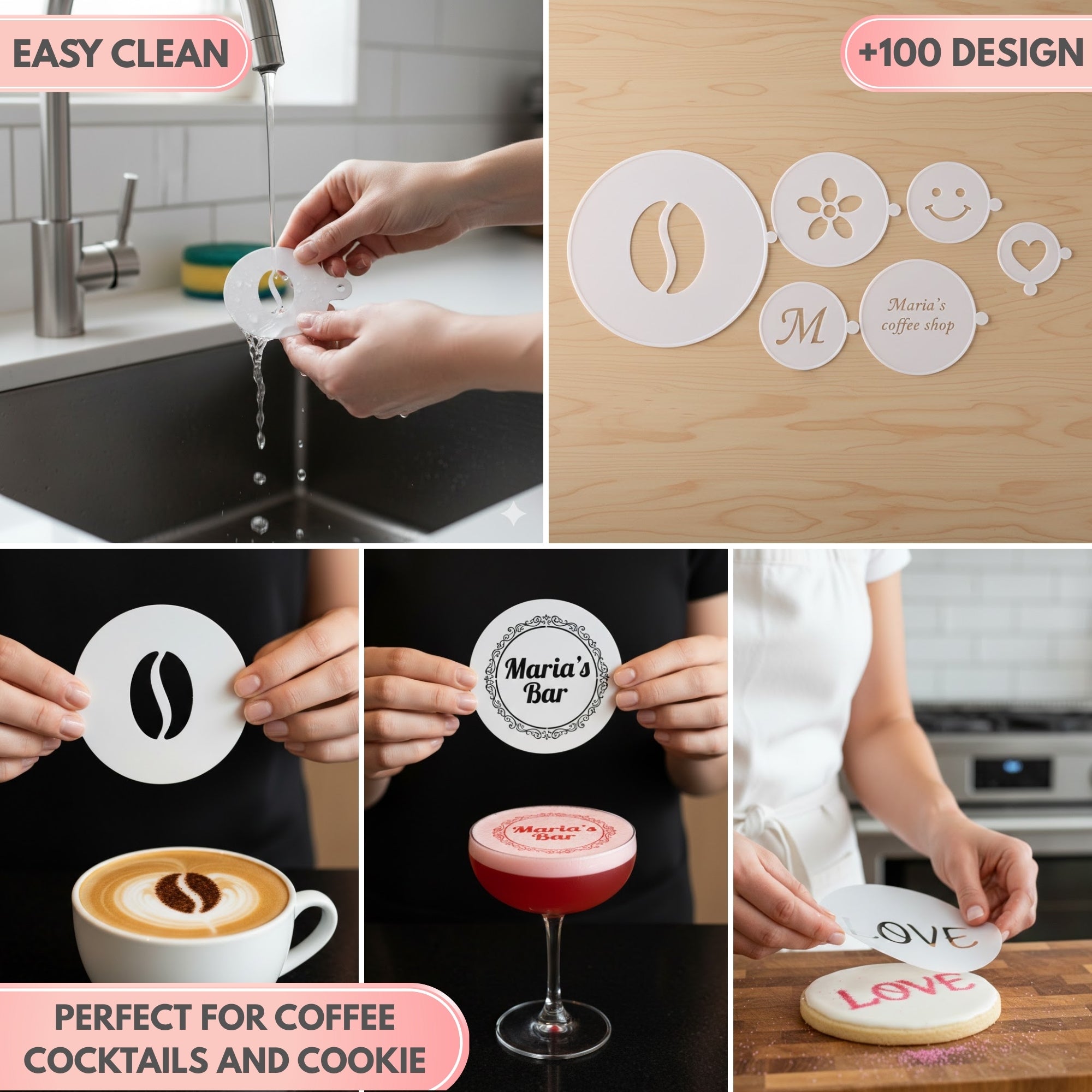 Walking Cat | Coffee, Cocktail & Cookie Stencil - Washable DIY Beverage Art Tool