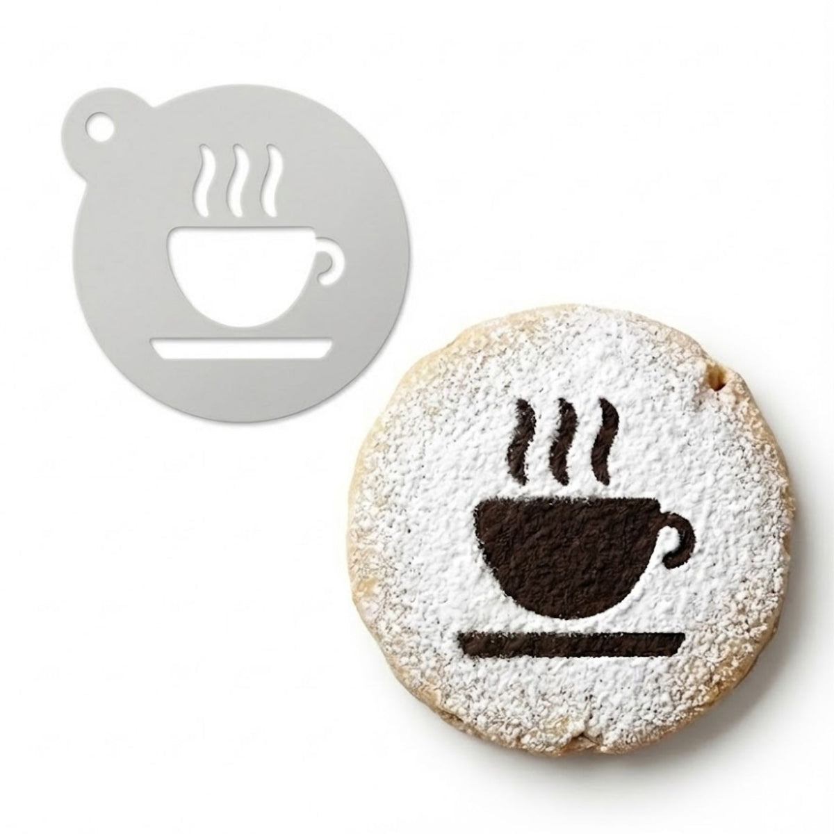Coffee Cup Icon | Coffee, Cocktail & Cookie Stencil - Washable DIY Beverage Art Tool