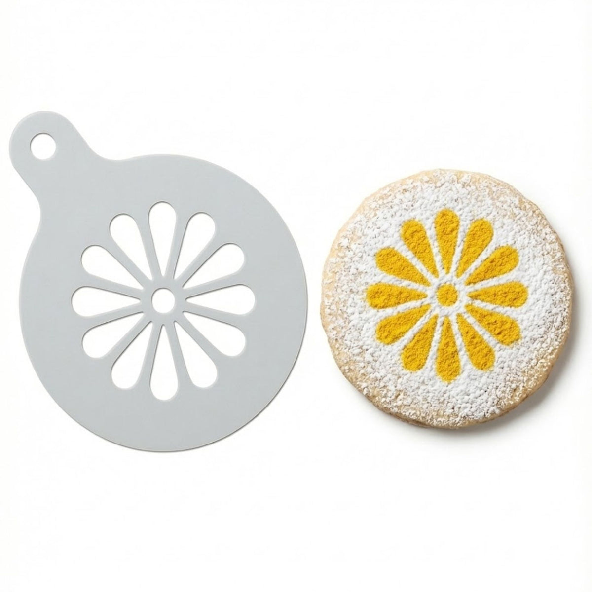 Minimalist Daisy Flower | Coffee, Cocktail & Cookie Stencil - Washable DIY Beverage Art Tool