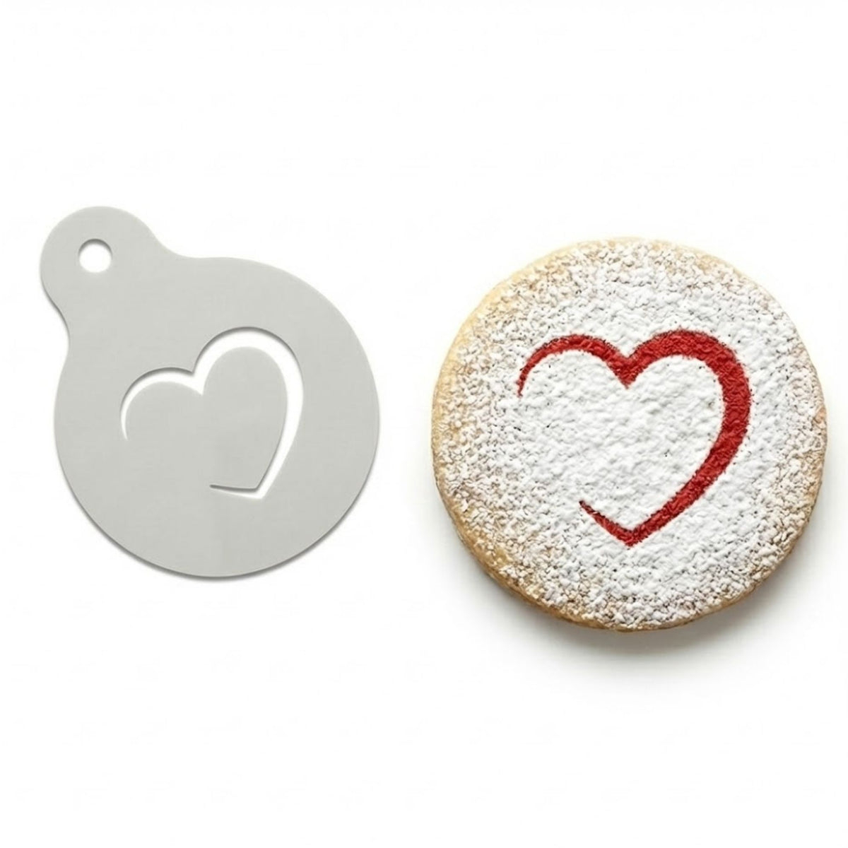 Simple Elegant Heart | Coffee, Cocktail & Cookie Stencil - Washable DIY Beverage Art Tool