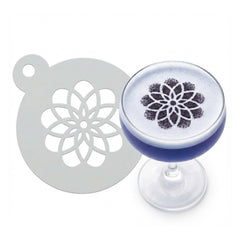 Geometric Floral | Coffee, Cocktail & Cookie Stencil - Washable DIY Beverage Art Tool