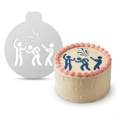 Party People Celebration | Round Cake Top Stencil – Reusable Cake Decorating Stencil