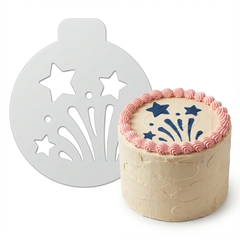 Stars and Fireworks | Round Cake Top Stencil – Reusable Cake Decorating Stencil