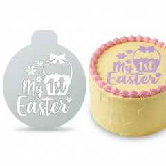 My First Easter Basket | Round Cake Top Stencil – Reusable Cake Decorating Stencil