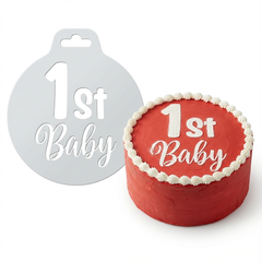 1st Baby | Round Cake Top Stencil – Reusable Cake Decorating Stencil