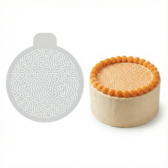Organic Maze Abstract | Round Cake Top Stencil – Reusable Cake Decorating Stencil