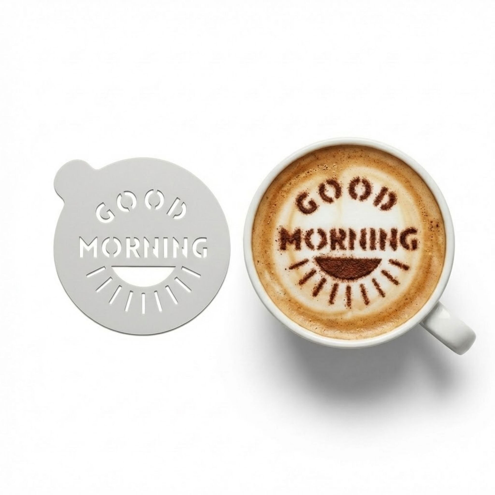 Good Morning Sunshine | Coffee, Cocktail & Cookie Stencil - Washable DIY Beverage Art Tool
