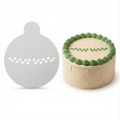 Heart Leaf Garland Sprig | Round Cake Top Stencil – Reusable Cake Decorating Stencil