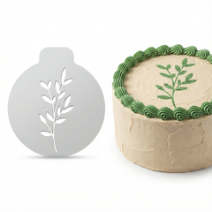 Detailed Leafy Branch | Round Cake Top Stencil – Reusable Cake Decorating Stencil