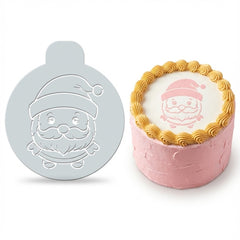 Cute Santa Claus Face | Round Cake Top Stencil – Reusable Cake Decorating Stencil
