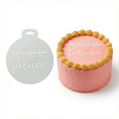 Boyfriend to Fiance Milestone | Round Cake Top Stencil – Reusable Cake Decorating Stencil